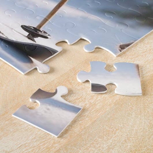 Leuke Skiing Moose Kerstmis gepersonaliseerde puzz Legpuzzel (Zijkant)