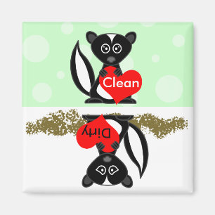 Leuke Skunk Clean / Vuile Vaatwasser Magneet