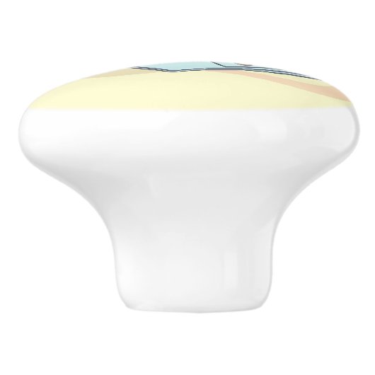 Leuke slaapcomputer kat keramische knop (Zijkant)