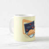 Leuke slaapcomputer kat koffiemok (Voorkant links)