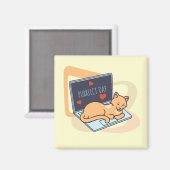 Leuke slaapcomputer kat magneet (Voorkant / Achterkant)
