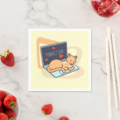 Leuke slaapcomputer kat servet (Insitu)