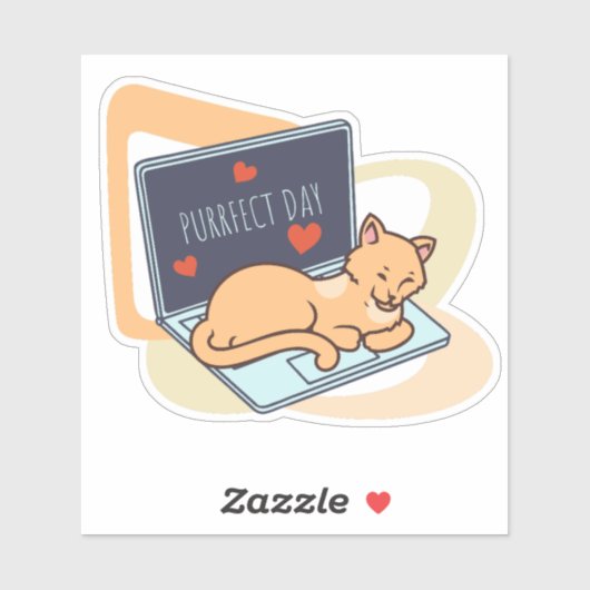 Leuke slaapcomputer kat sticker (Vel)