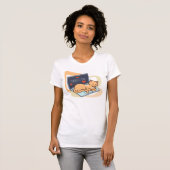 Leuke slaapcomputer kat t-shirt (Voorkant volledig)