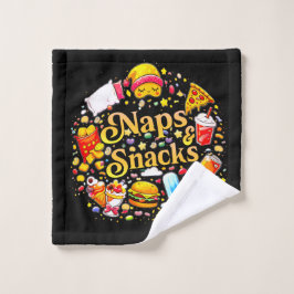 Leuke slaapjes & snacks badhanddoeken kleurrijk &  washandje