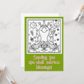 Leuke slakken Zomerzonnewende pret kleurplaat Kaart (Voorkant / Achterkant in situ)