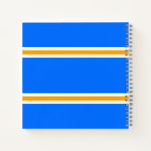 Leuke Slanke Helder Blauw Geel Wit Racing Stripes Notitieboek (Achterkant)