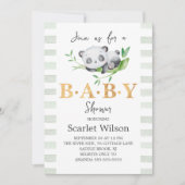 Leuke Slapen Baby Panda Baby shower Uitnodiging (Voorkant)