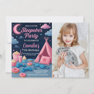 Leuke Sleepover Party Uitnodiging voor Meisjes