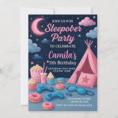 Leuke Sleepover Party Uitnodiging voor Meisjes (Voorkant)