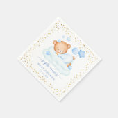 Leuke Sleepy Teddy Bear Balloons Jongen Baby showe Servet (Hoek)
