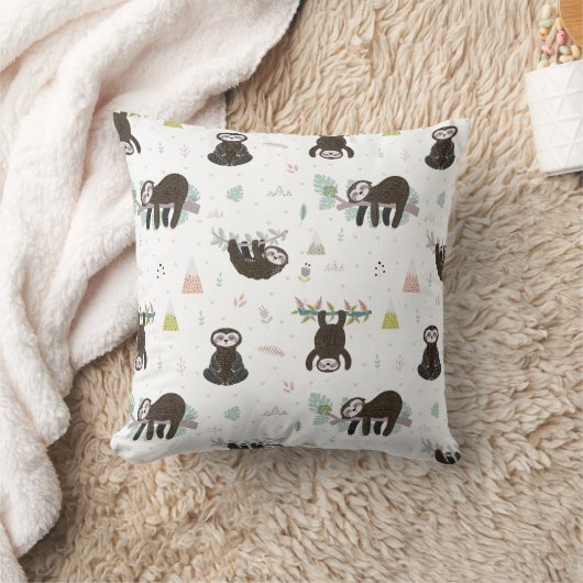 Leuke Sleepy Time Sloth Pattern Sierkussennen Kussen (Deken)