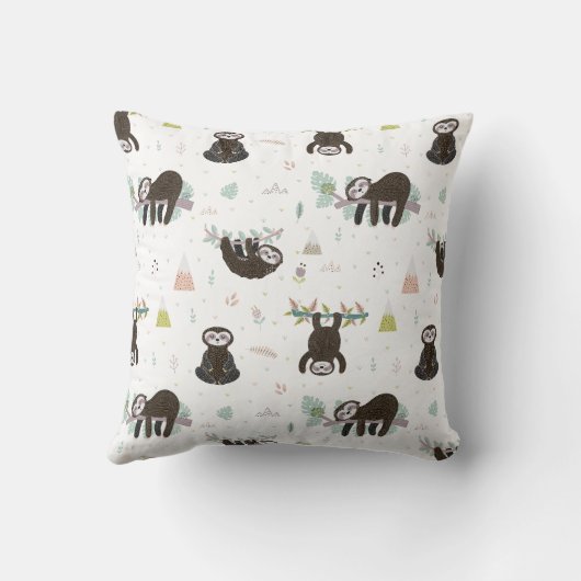 Leuke Sleepy Time Sloth Pattern Sierkussennen Kussen (Achterkant)