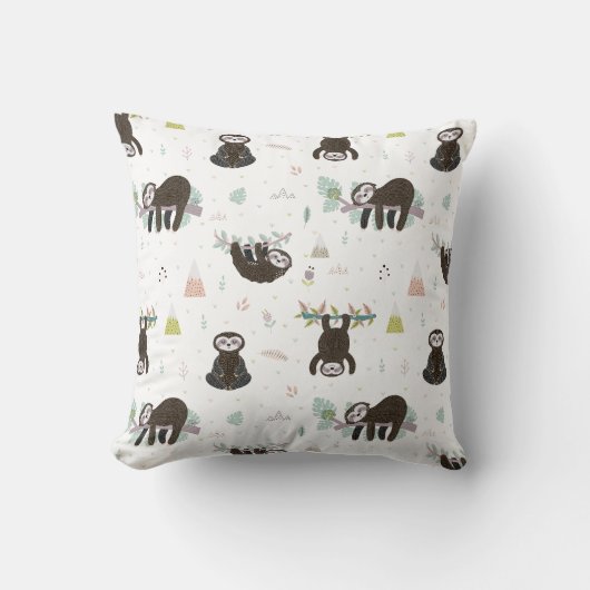 Leuke Sleepy Time Sloth Pattern Sierkussennen Kussen (Voorkant)