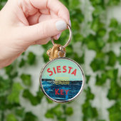 Leuke sleutelhanger met strandkunst Siesta Key (Hand)