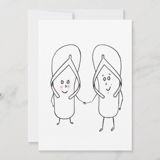 leuke slippers, stel, sandaal thema kaart (Voorkant)