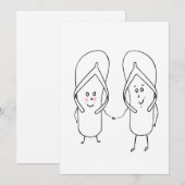 leuke slippers, stel, sandaal thema kaart (Voorkant / Achterkant)