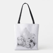 leuke slogan en een schattige scheerpup tote bag (Achterkant)
