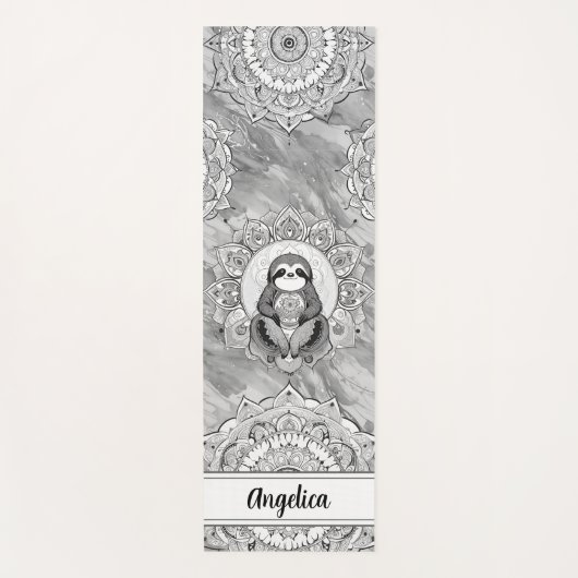 Leuke Sloth Yoga Mat met Indiase Mandala Art (Voorkant)