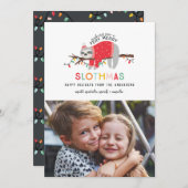 leuke slotwalige kerstfoto feestdagenkaart (Voorkant / Achterkant)