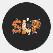 Leuke Slp Halloween Kostuum Pompoen Herfst Skelet Ronde Sticker (Voorkant)