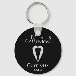 Leuke smoking met Bow Groomsman Zwart Sleutelhanger