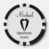 leuke smoking met strik bruidsjonker persoonlijk c poker chips (Voorkant)