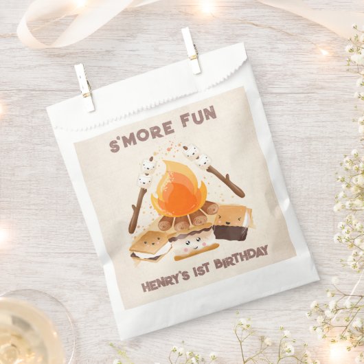Leuke S'more Campfire 1e Verjaardag Favor Tassen Bedankzakje (Geknipt)