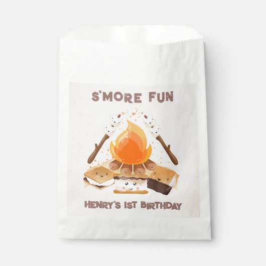 Leuke S'more Campfire 1e Verjaardag Favor Tassen Bedankzakje (Voorkant)