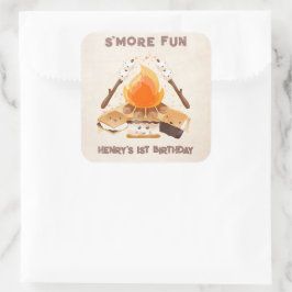 Leuke S'more Campfire 1e Verjaardagsplein Sticker
