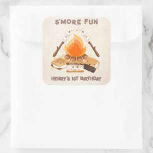 Leuke S'more Campfire 1e Verjaardagsplein Sticker