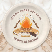 Leuke S'more Leuke Kampvuur 1e Verjaardagspapier B Papieren Bordje