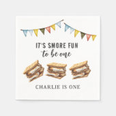 Leuke Smores Camping Rustiek 1e Verjaardag Servet (Voorkant)
