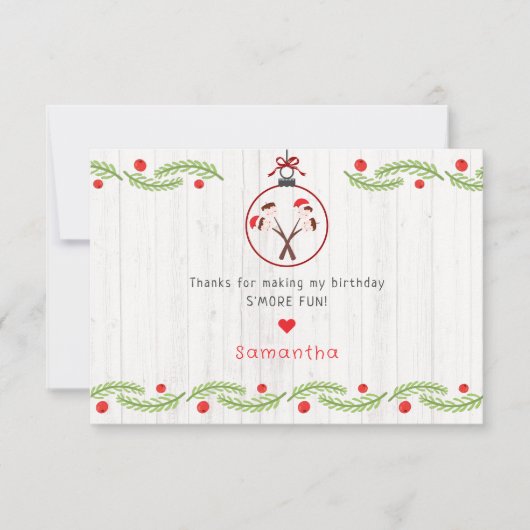 Leuke S'mores Marshmallows Kinder Xmas Verjaardags Bedankkaart (Voorkant)