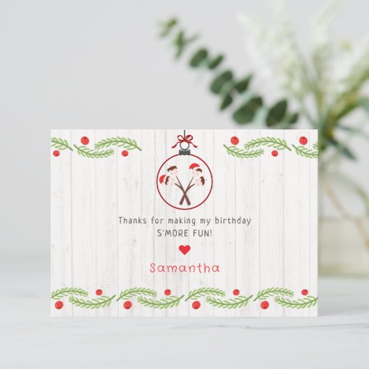 Leuke S'mores Marshmallows Kinder Xmas Verjaardags Bedankkaart (Staand voorkant)