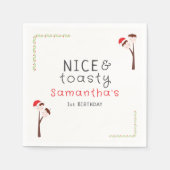 Leuke S'mores Marshmallows Kinderen Xmas Verjaarda Servet (Voorkant)