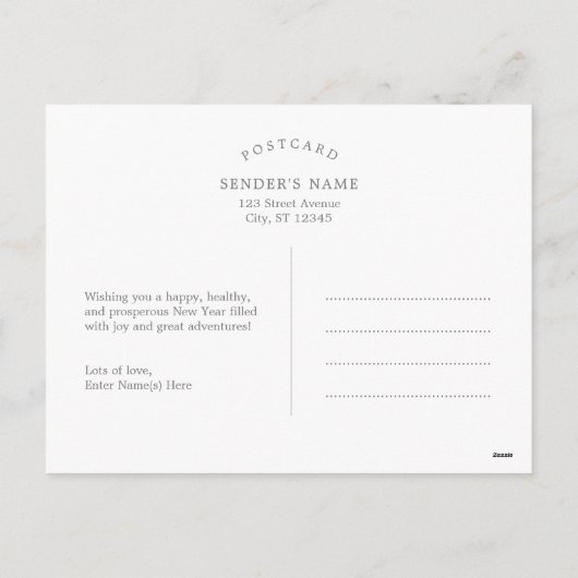 Leuke Snapshots Bewerkbare Kleur Nieuwjaarskaart Feestdagenkaart (Achterkant)