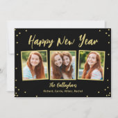 Leuke Snapshots Bewerkbare Kleur Nieuwjaarskaart Feestdagenkaart (Voorkant)