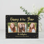 Leuke Snapshots Bewerkbare Kleur Nieuwjaarskaart Feestdagenkaart (Staand voorkant)