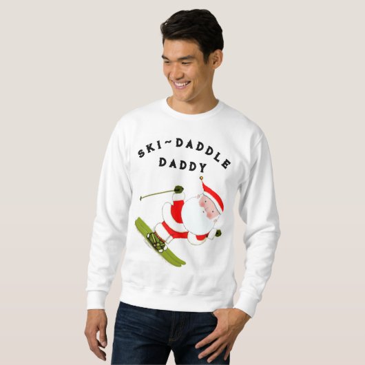 Leuke sneeuw skiën Kerstmis Trui (Voorkant volledig)