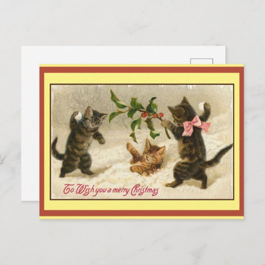  leuke sneeuwbal kerstkaart feestdagenkaart (Voorkant / Achterkant)