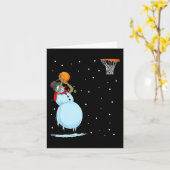 Leuke Sneeuwman Basketbal Kerstmis Kaart (Gele Bloem)