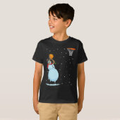 Leuke Sneeuwman Basketbal Kerstmis T-shirt (Voorkant volledig)