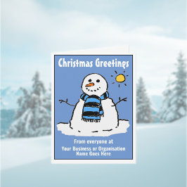Leuke Sneeuwman Bedrijfs Kerstkaart met QR-code Feestdagen Kaart