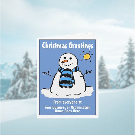 Leuke Sneeuwman Bedrijfs Kerstkaart met QR-code Feestdagen Kaart