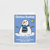 Leuke Sneeuwman Bedrijfs Kerstkaart met QR-code Feestdagen Kaart (Voorkant)