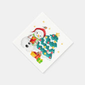 Leuke sneeuwman en kerstboom servet (Hoek)