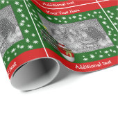 Leuke sneeuwman feestelijke boom uw foto gepersona cadeaupapier (Rol Hoek)