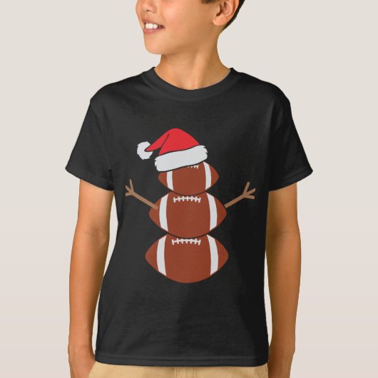 Leuke Sneeuwman Football Rugby Funny Christmas T-shirt (Voorkant)
