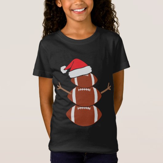 Leuke Sneeuwman Football Rugby Funny Christmas T-shirt (Voorkant)